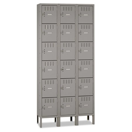 TENNSCO Box Compartments with Legs, Triple Stack, 36w x 18d x 78h, Medium Gray BS6-121812-3